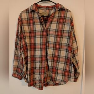 Men's Red and Black Plaid Shirt